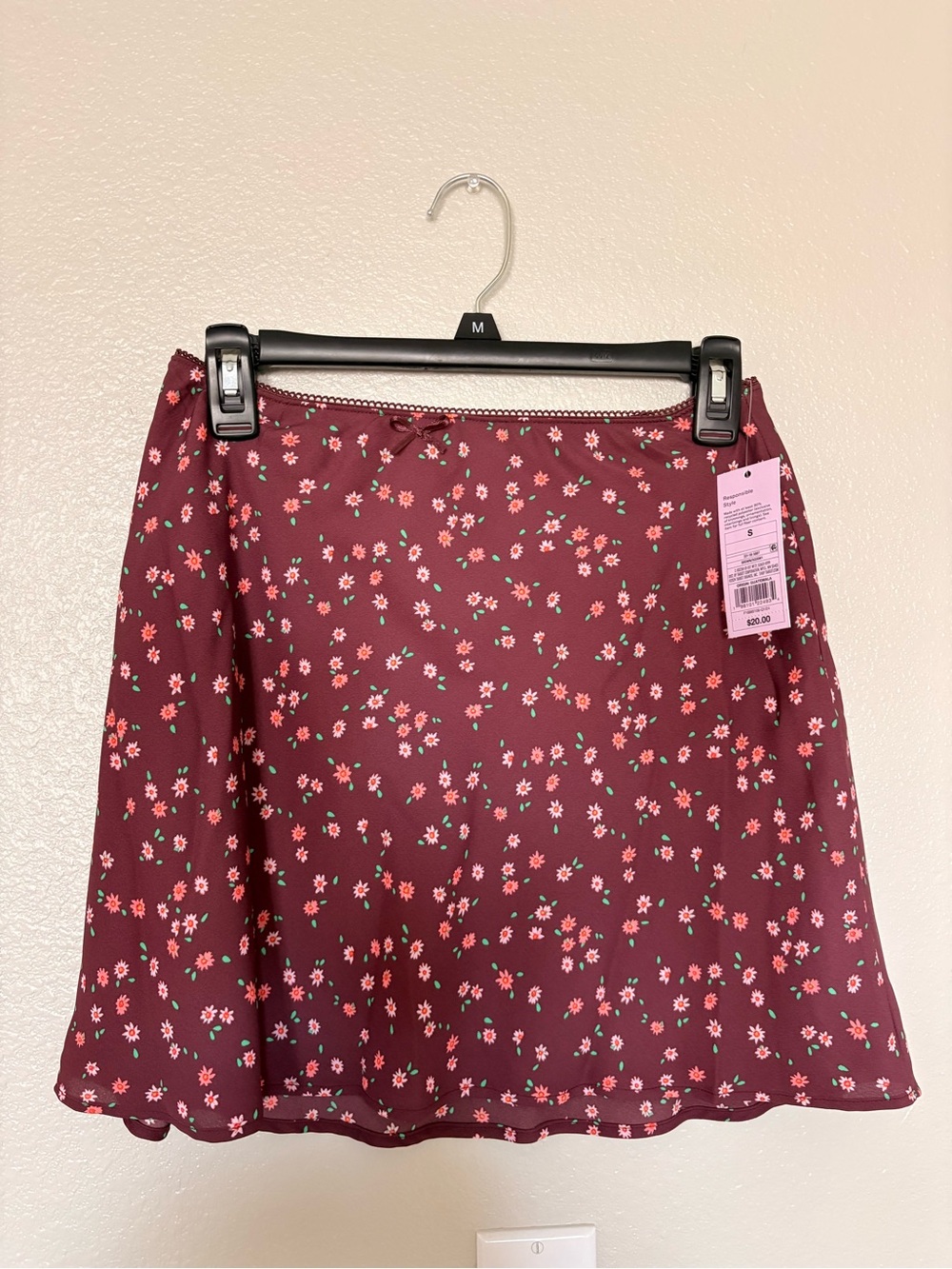 Target Burgundy Floral Skirt